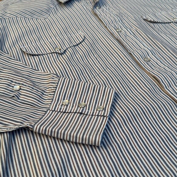 Vintage Panhandle Slim Pearl Snap Men's Western Shirt – Medium Long Tall - Picture 3 of 6